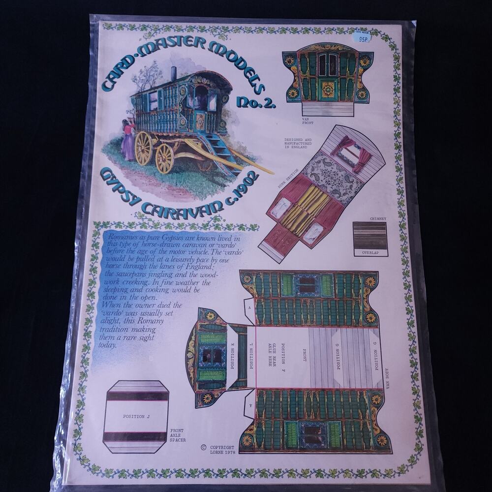 Vintage Rare Gypsy Caravan Van 1902 Card Master Modles No 2 Paper Model Cut Out